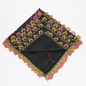 Tulbent Scarf Handmade Crochet Detailing NWOT